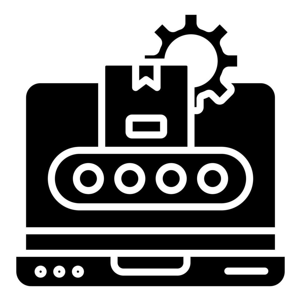 produzione tecnologia icona linea vettore illustrazione