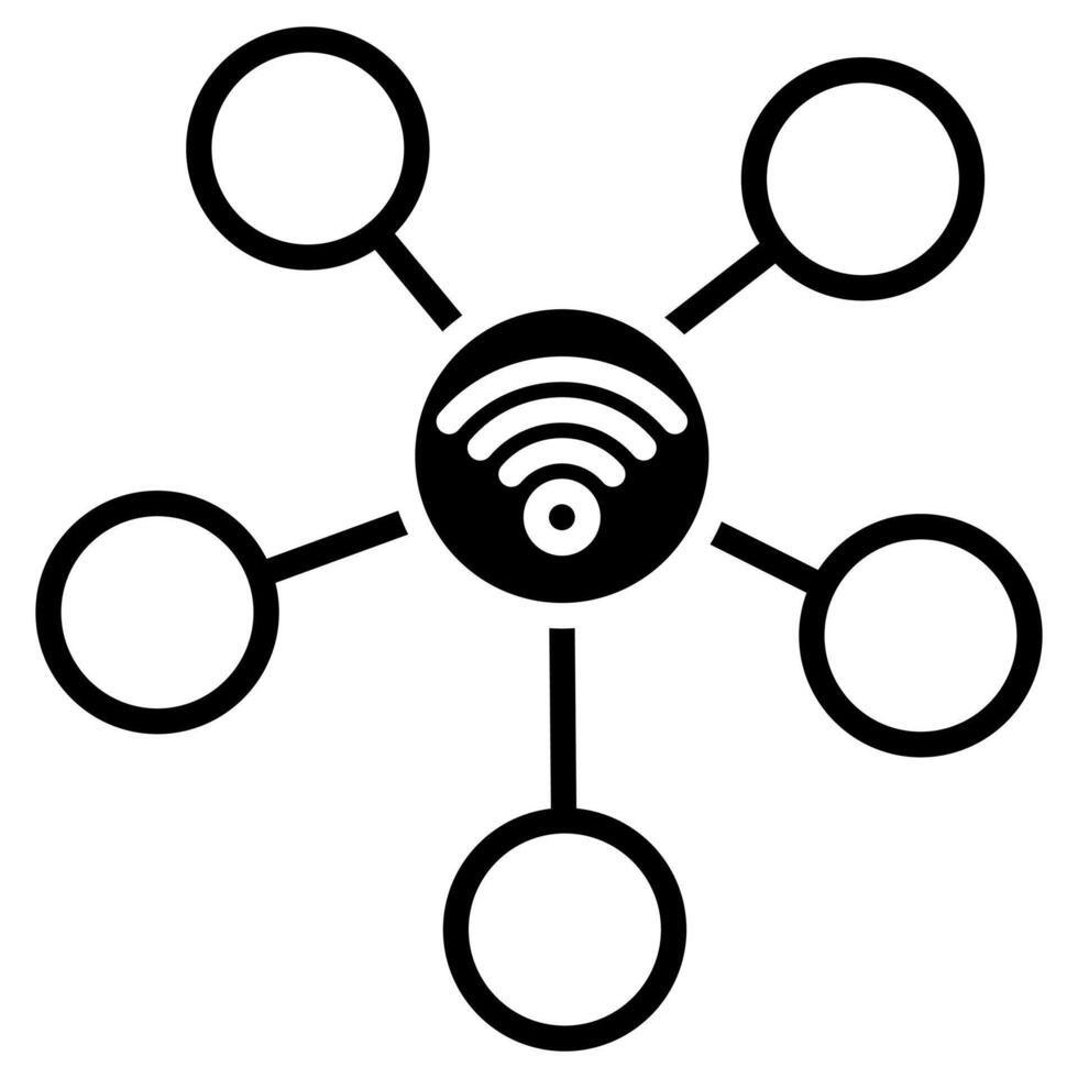 IoT connettività icona linea vettore illustrazione