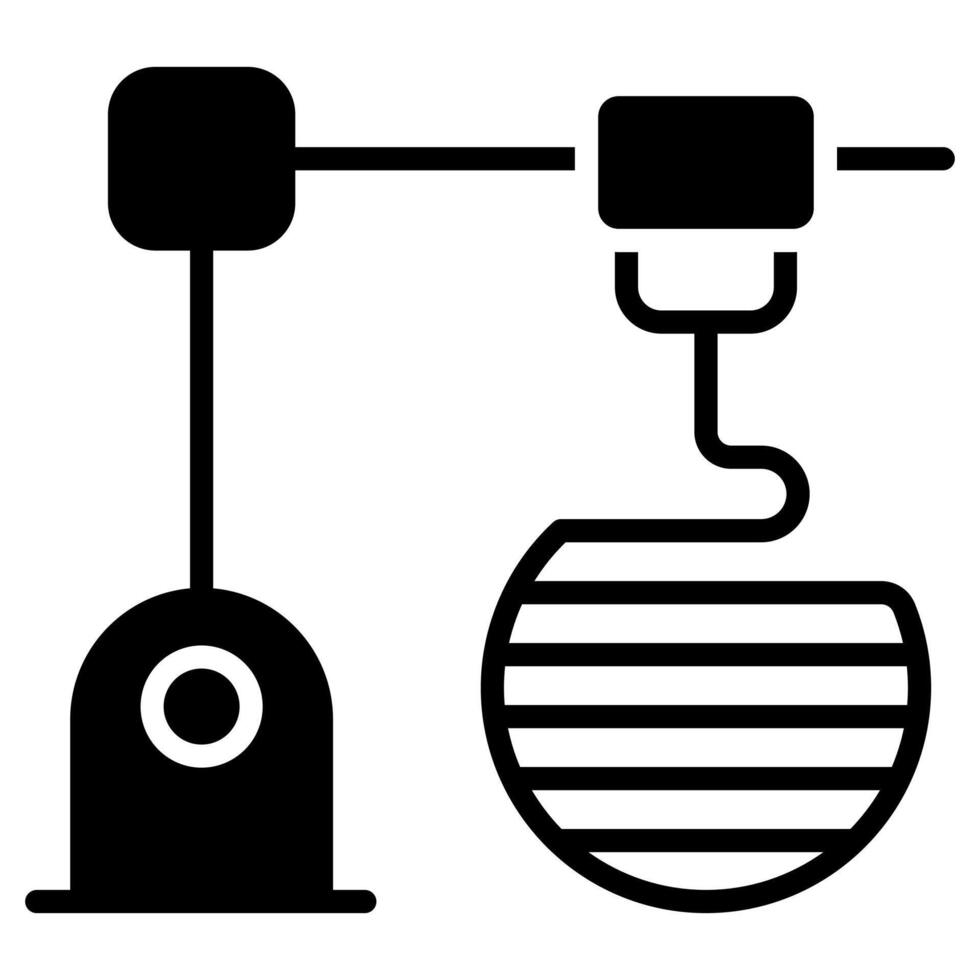 3d stampa icona linea vettore illustrazione