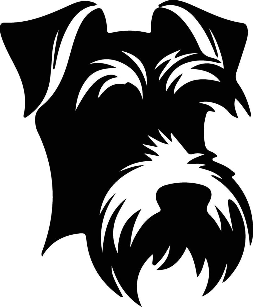 miniatura schnauzer silhouette ritratto vettore