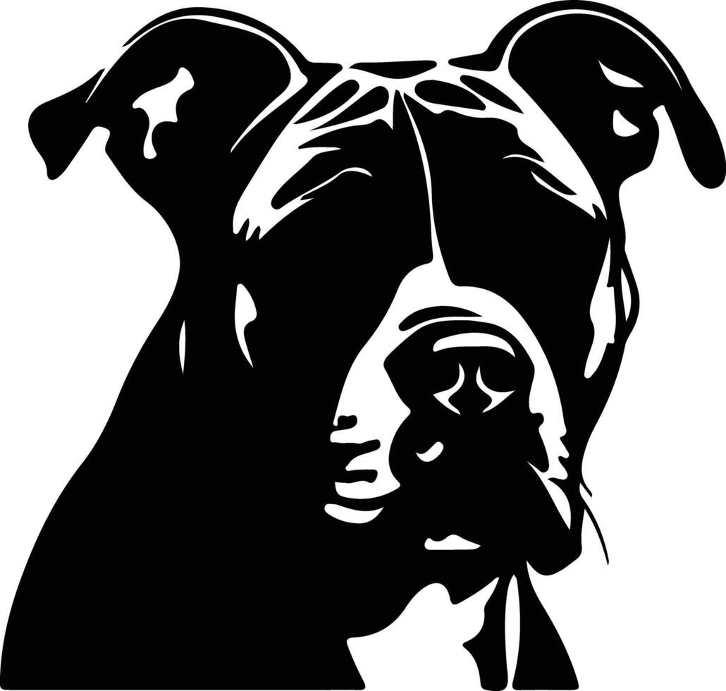 americano staffordshire terrier nero silhouette vettore