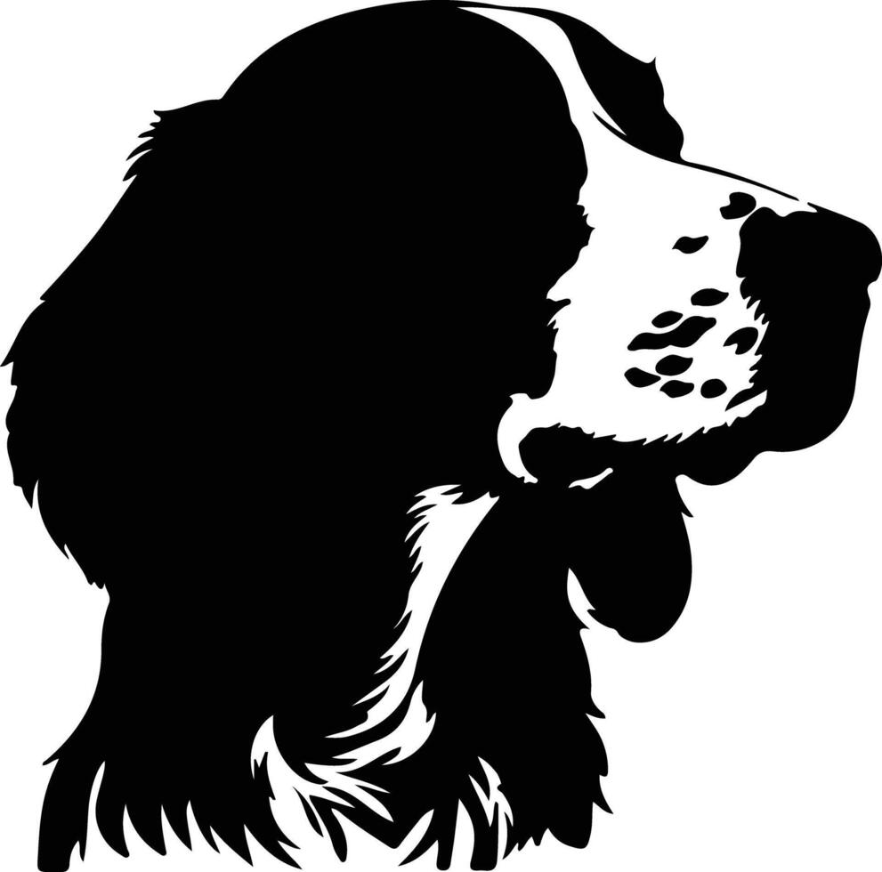 Bretagna spaniel silhouette ritratto vettore