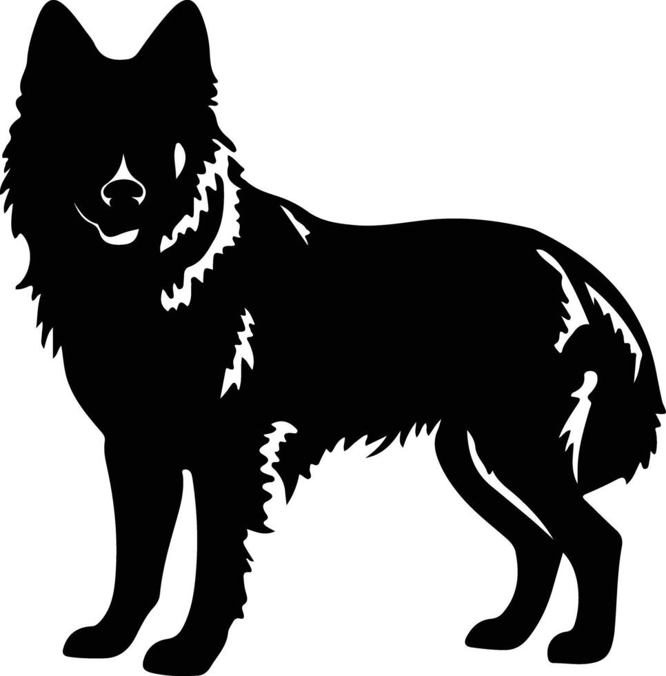 norvegese elkhound nero silhouette vettore