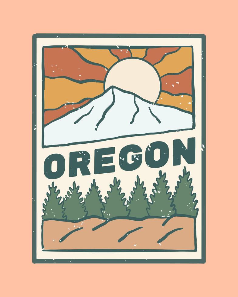 mt cappuccio nel Oregon Vintage ▾ mano disegno vettore illustrazione per t camicia, etichetta, distintivo, eccetera