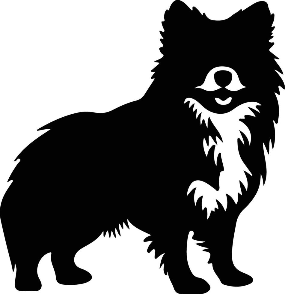 americano eschimese cane nero silhouette vettore