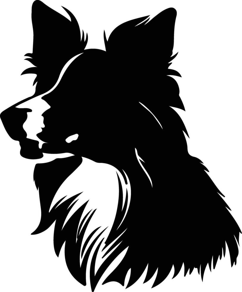 collie nero silhouette vettore