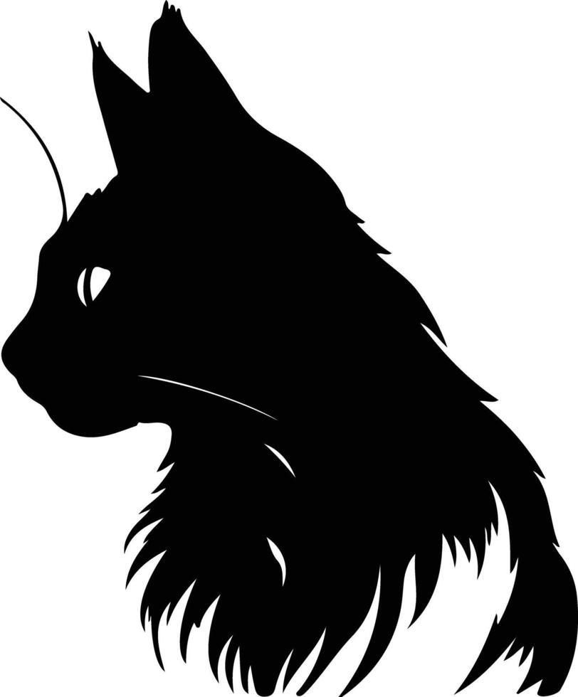 balinese gatto silhouette ritratto vettore