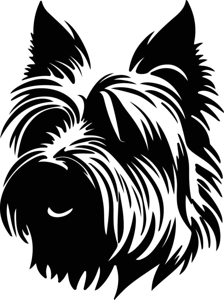 skye terrier silhouette ritratto vettore