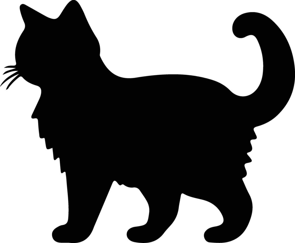 Munchkin gatto nero silhouette vettore