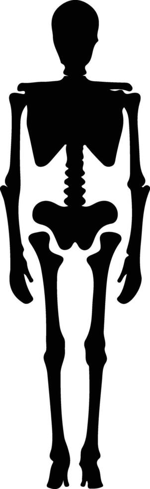 scheletro nero silhouette vettore