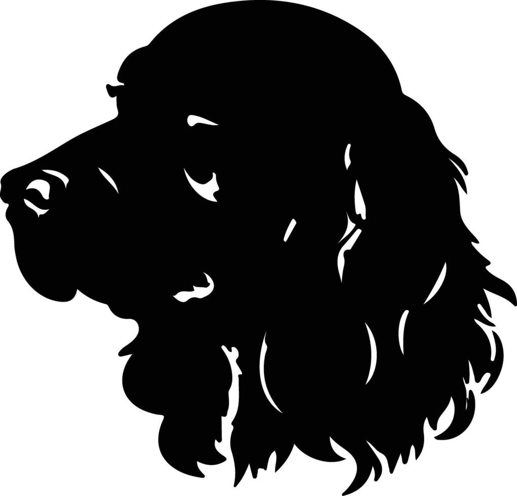 americano acqua spaniel silhouette ritratto vettore