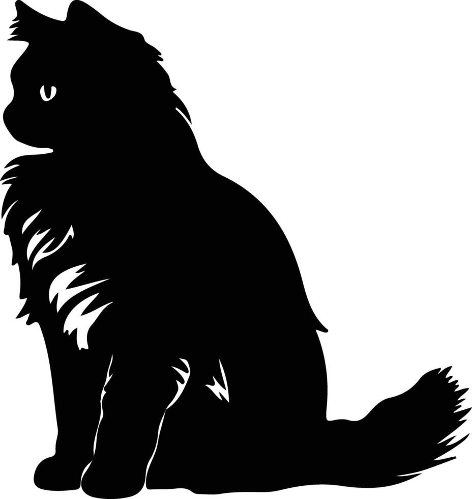 siberiano gatto nero silhouette vettore