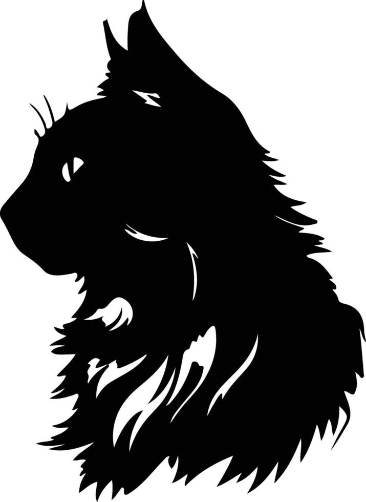 norvegese foresta gatto silhouette ritratto vettore