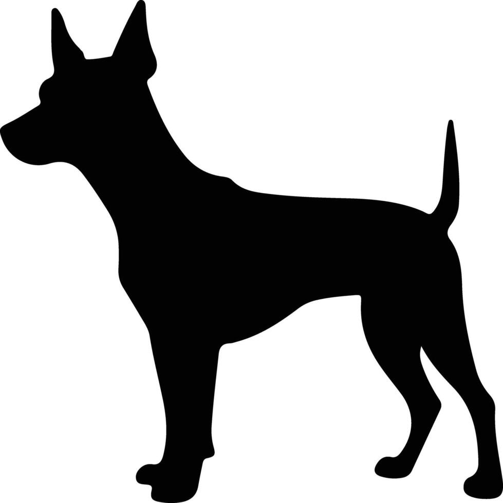 Manchester terrier nero silhouette vettore