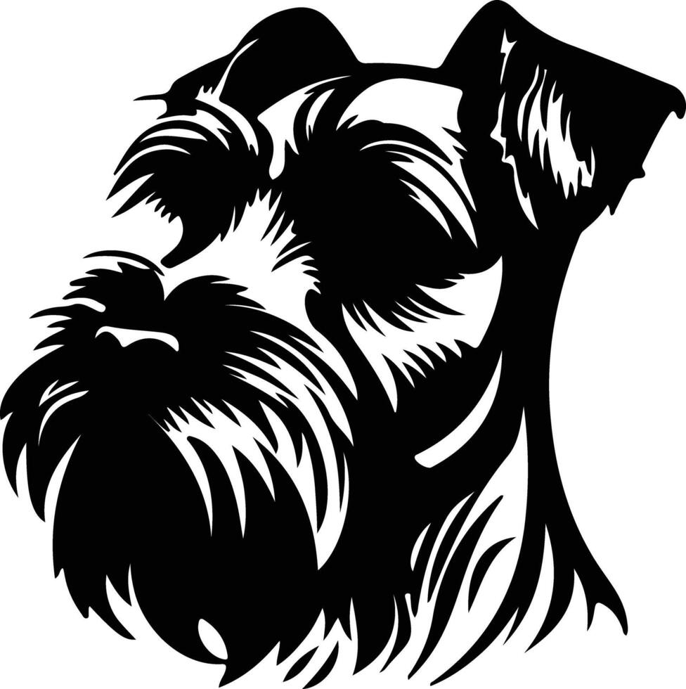 miniatura schnauzer silhouette ritratto vettore