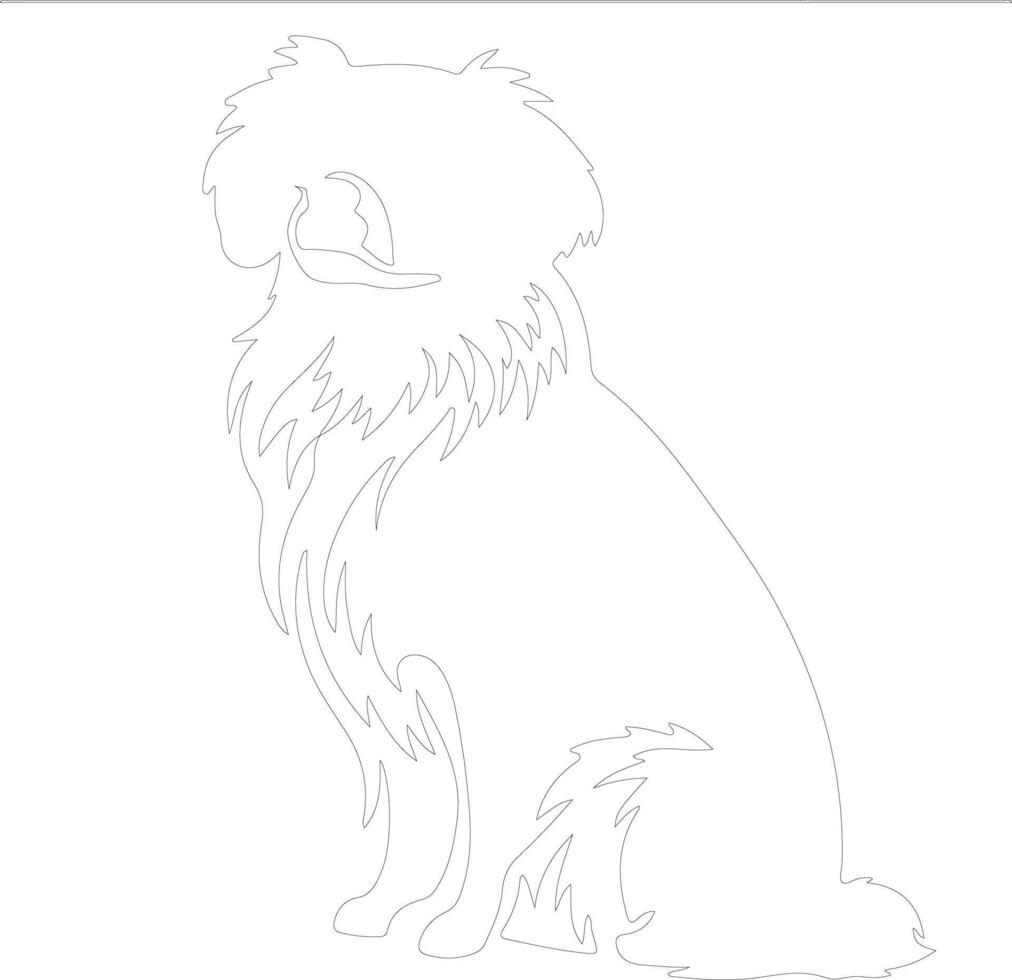 tibetano spaniel schema silhouette vettore