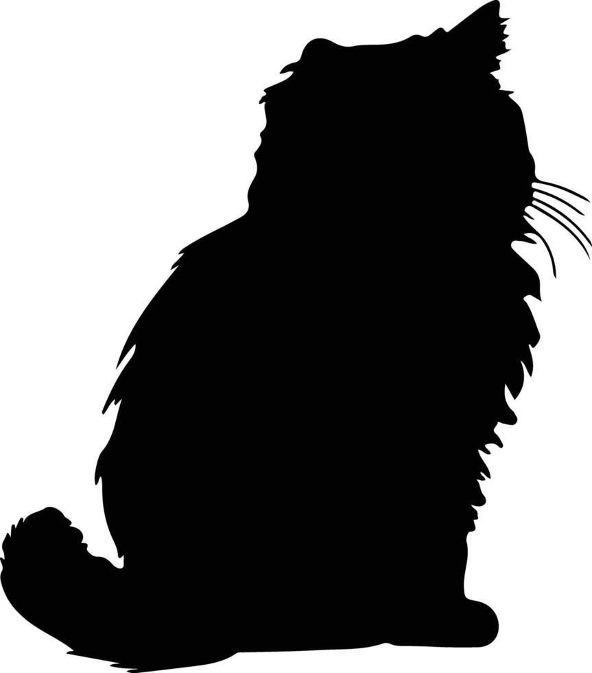 persiano gatto nero silhouette vettore