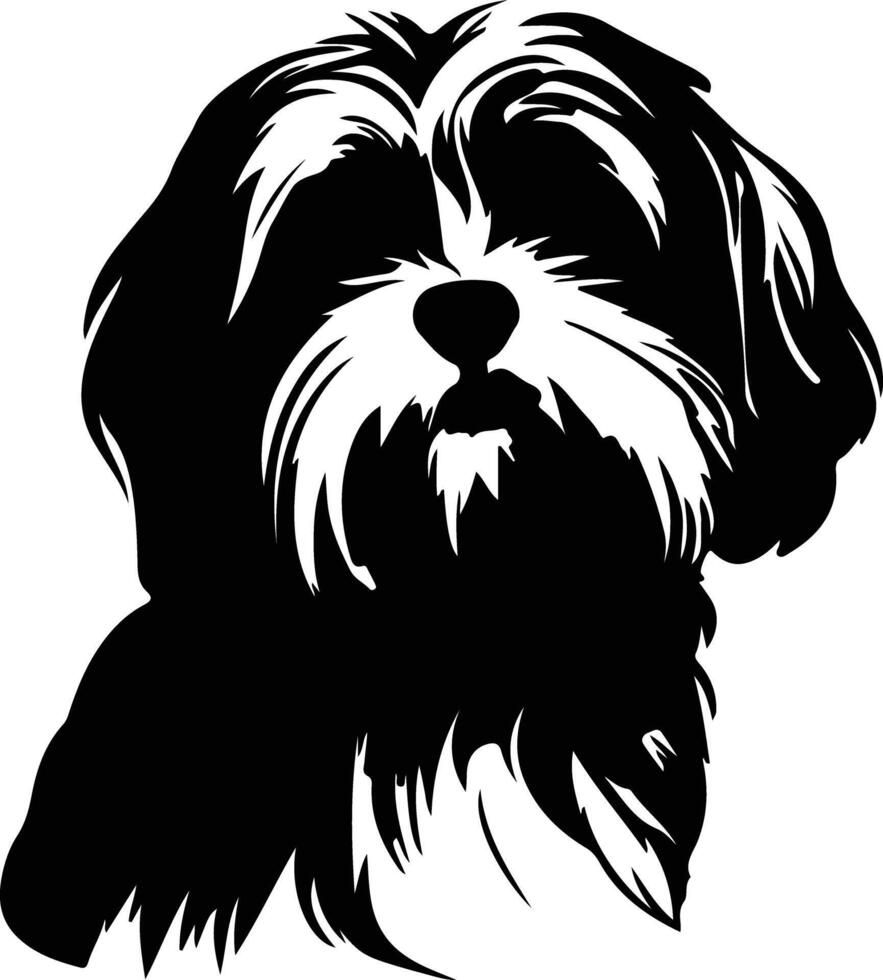 shih tzu nero silhouette vettore