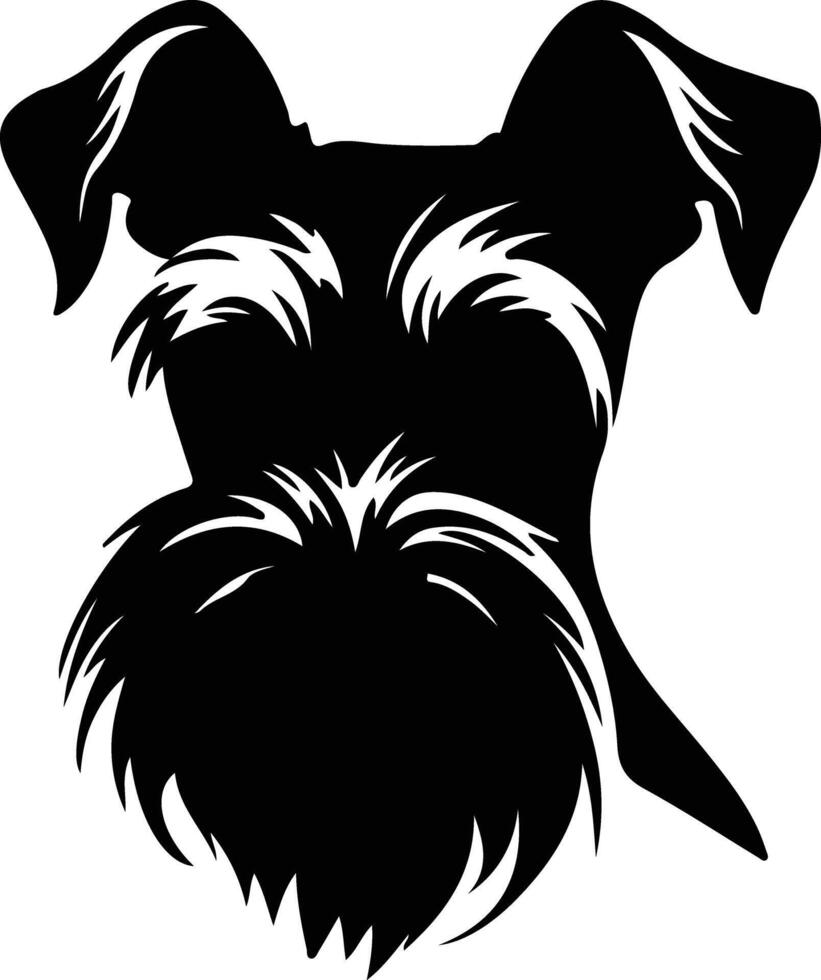 miniatura schnauzer silhouette ritratto vettore