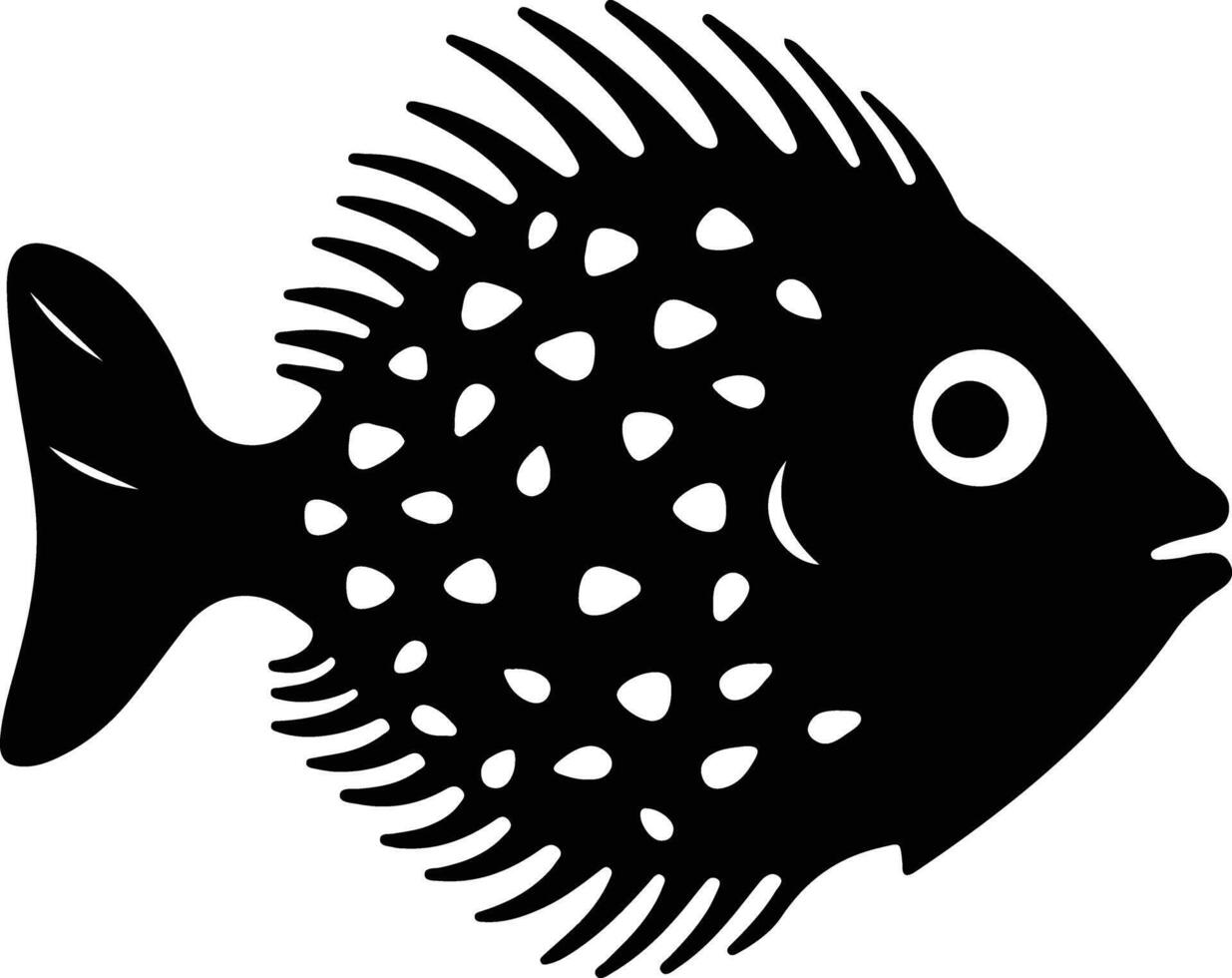 Blowfish silhouette ritratto vettore