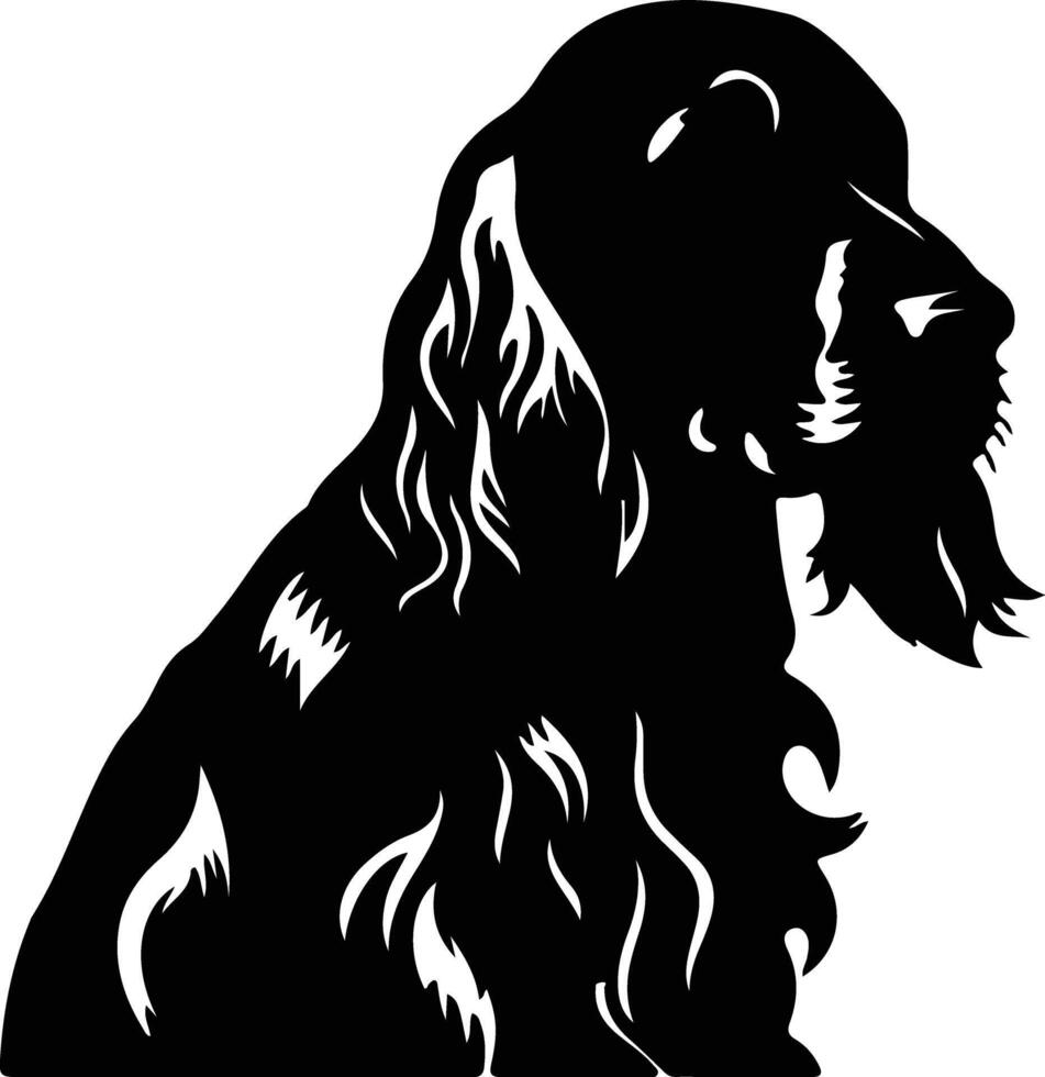 inglese cocker spaniel nero silhouette vettore