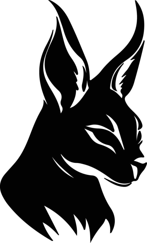 Caracal silhouette ritratto vettore