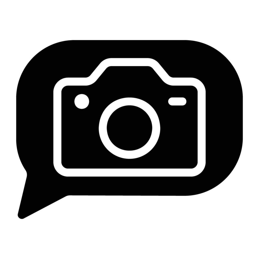 telecamera glifo icona sfondo bianca vettore