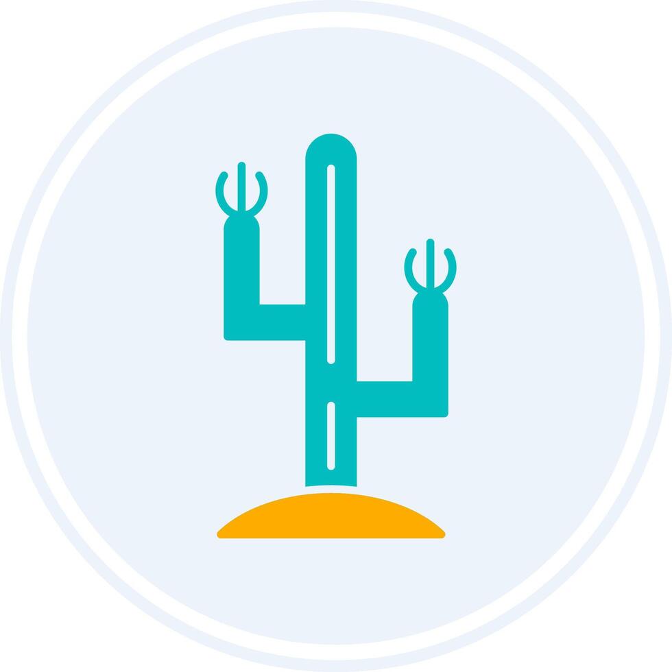 cactus glifo Due colore cerchio icona vettore