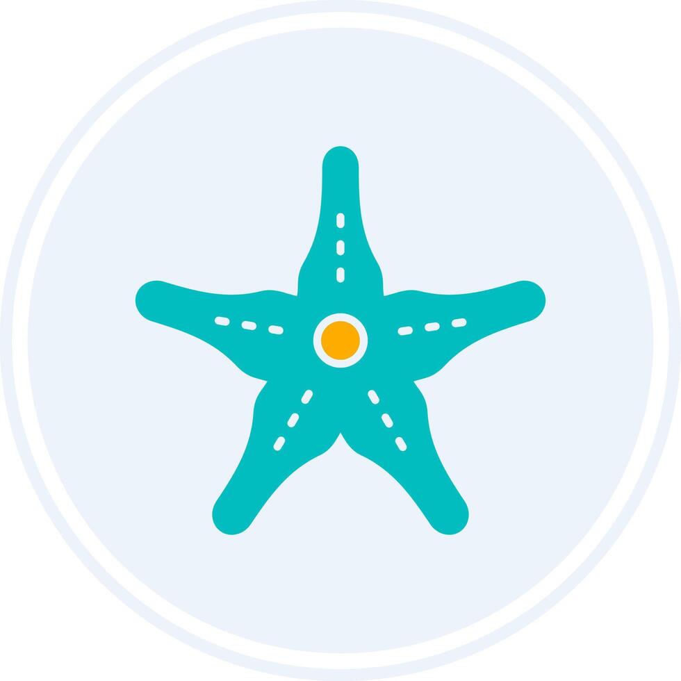 stella marina glifo Due colore cerchio icona vettore