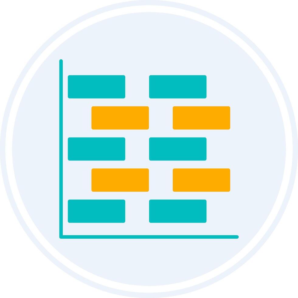 gantt grafico glifo Due colore cerchio icona vettore