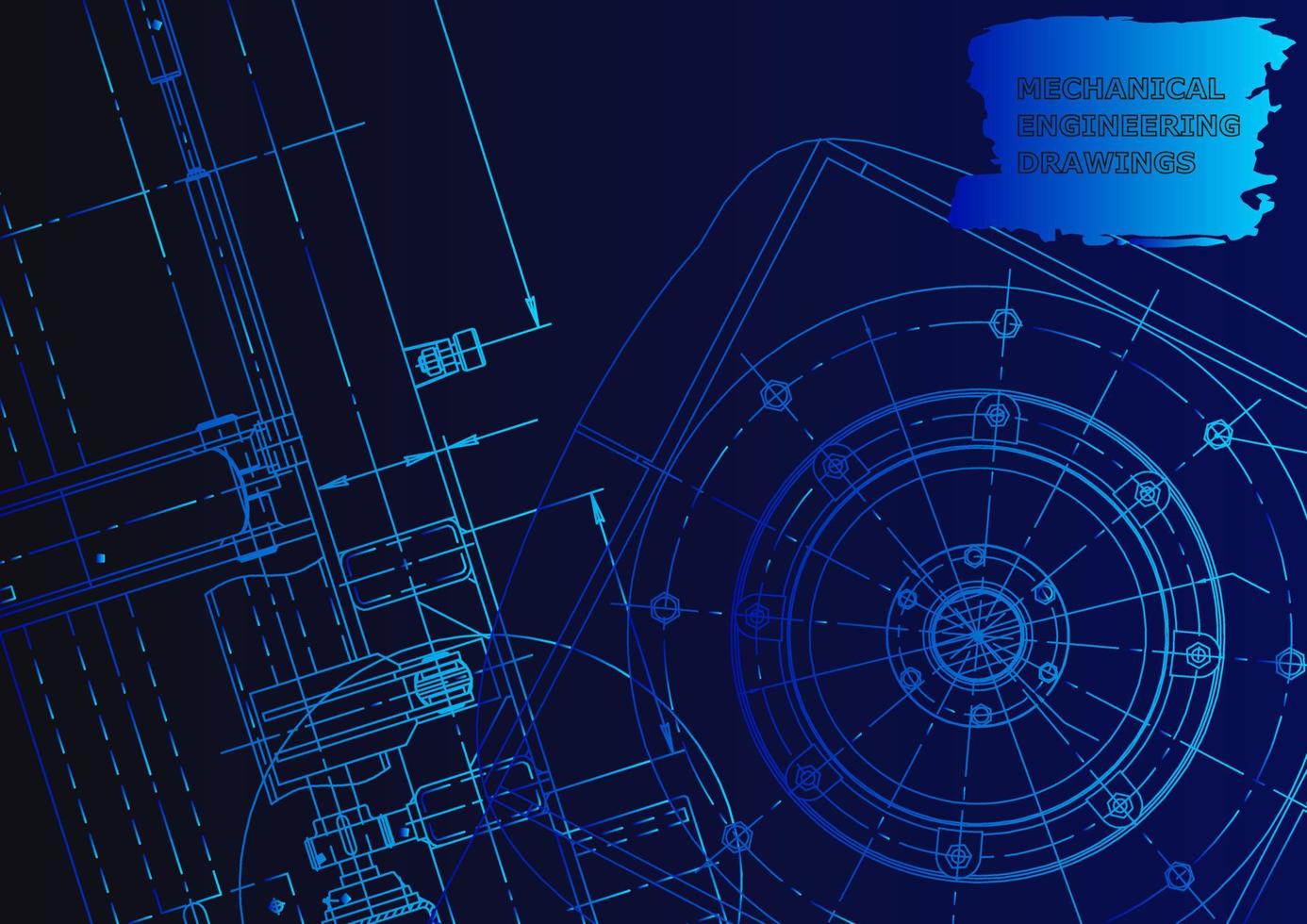 schizzo. illustrazione di ingegneria vettoriale. sistemi di progettazione assistita da computer vettore