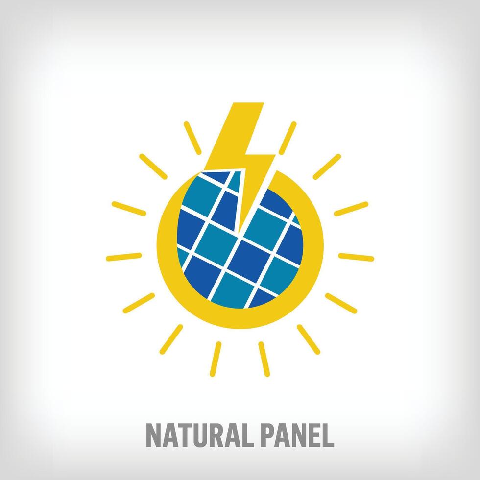 naturale solare energia idea, moderno logo. unico creativo sostenibile solare pannello. ambientale logo modello. vettore. vettore