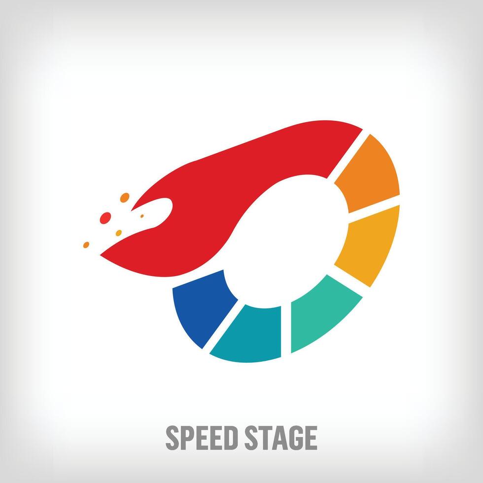 creativo velocità palcoscenico cartello logo. unico creativo colori. concorrenza e azienda logo modello. vettore. vettore