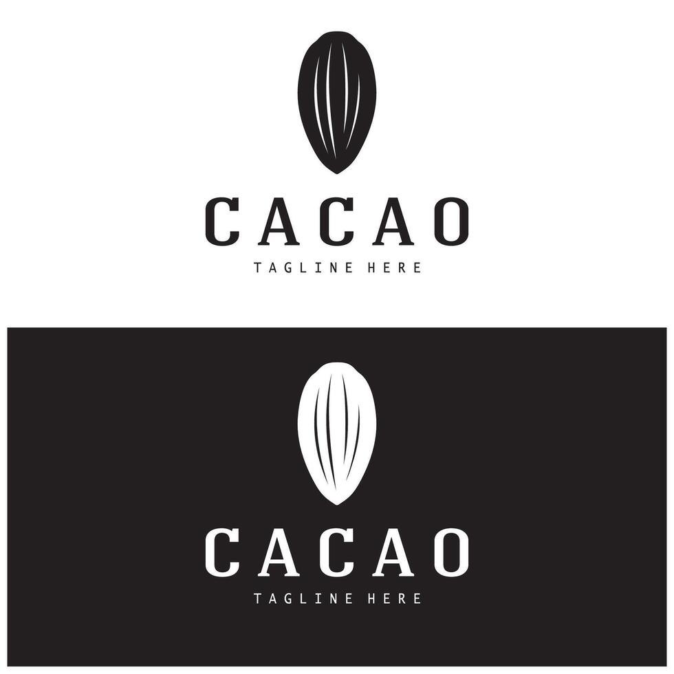 cacao logo, cacao fagiolo, cacao albero, cacao rami e foglie, cioccolato mescolare su bianca sfondo, vintage, moderno, semplice, minimalista icona illustrazione modello design vettore