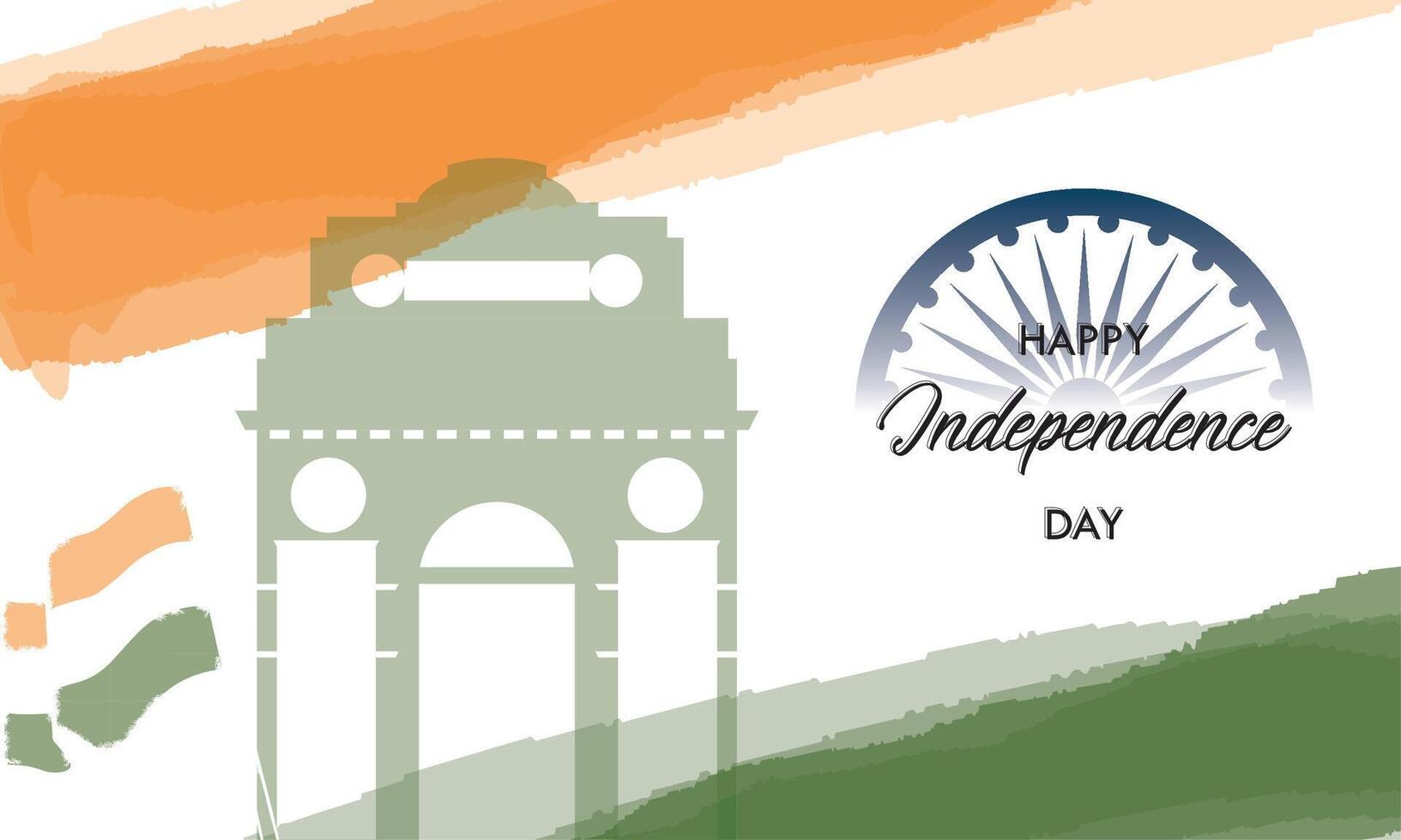 schema di il indiano cancello arco su un' colorato contento India indipendenza giorno vettore