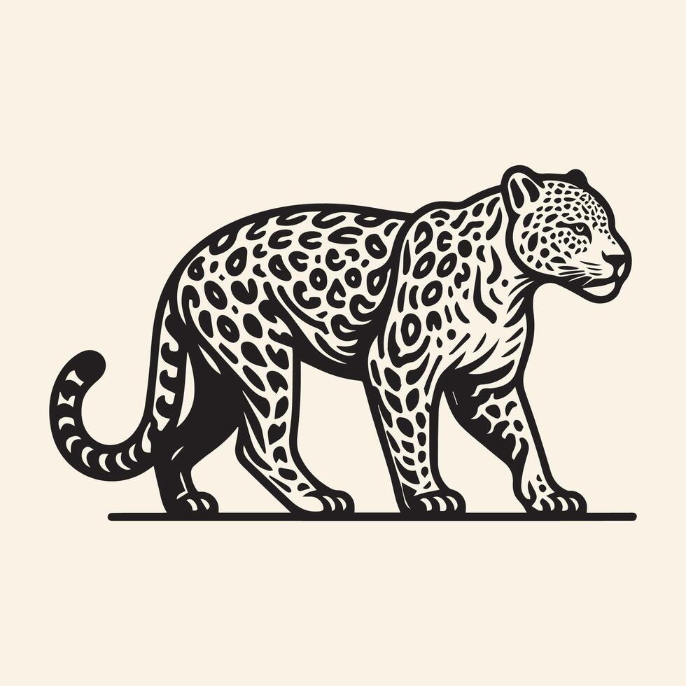 leopardo. vettore illustrazione di un' stilizzato leopardo su un' beige sfondo