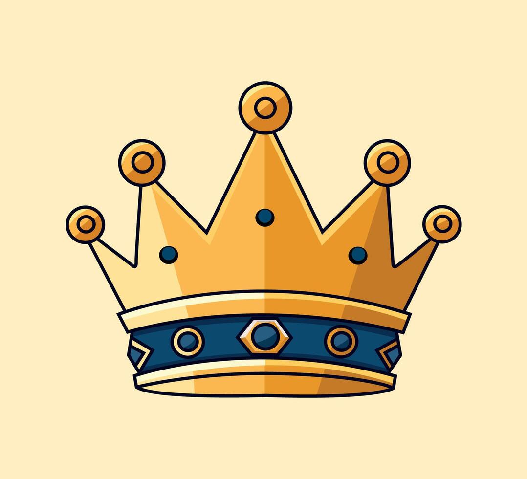 d'oro corona logo vettore illustrazione
