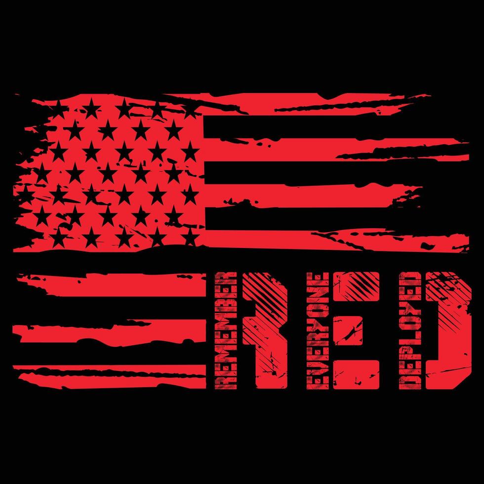 ricorda tutti schierato rosso Venerdì afflitto Stati Uniti d'America americano nuovo bandiera design per t camicia manifesto bandiera backround Stampa vettore eps illustrazioni modello..