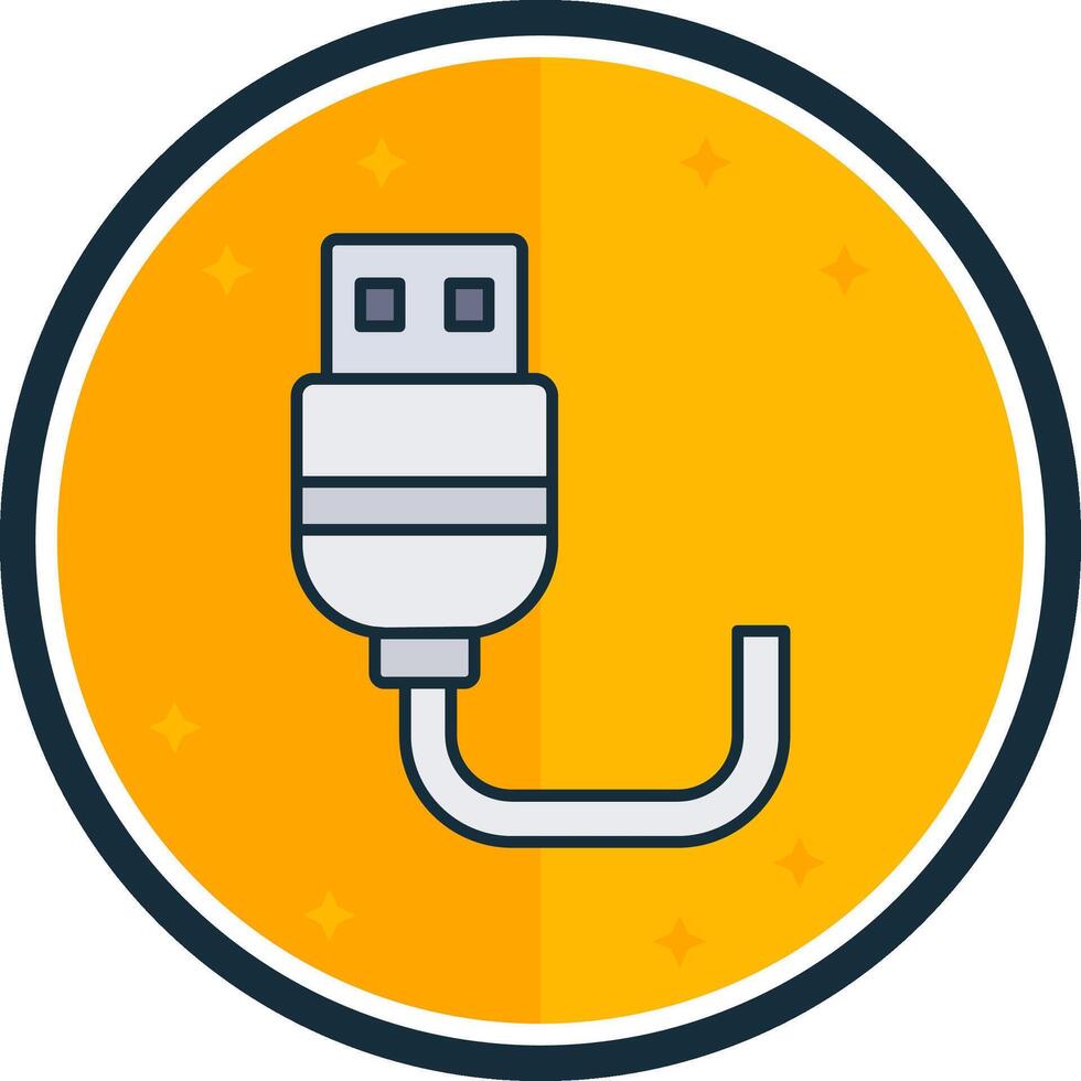 USB pieno versetto icona vettore