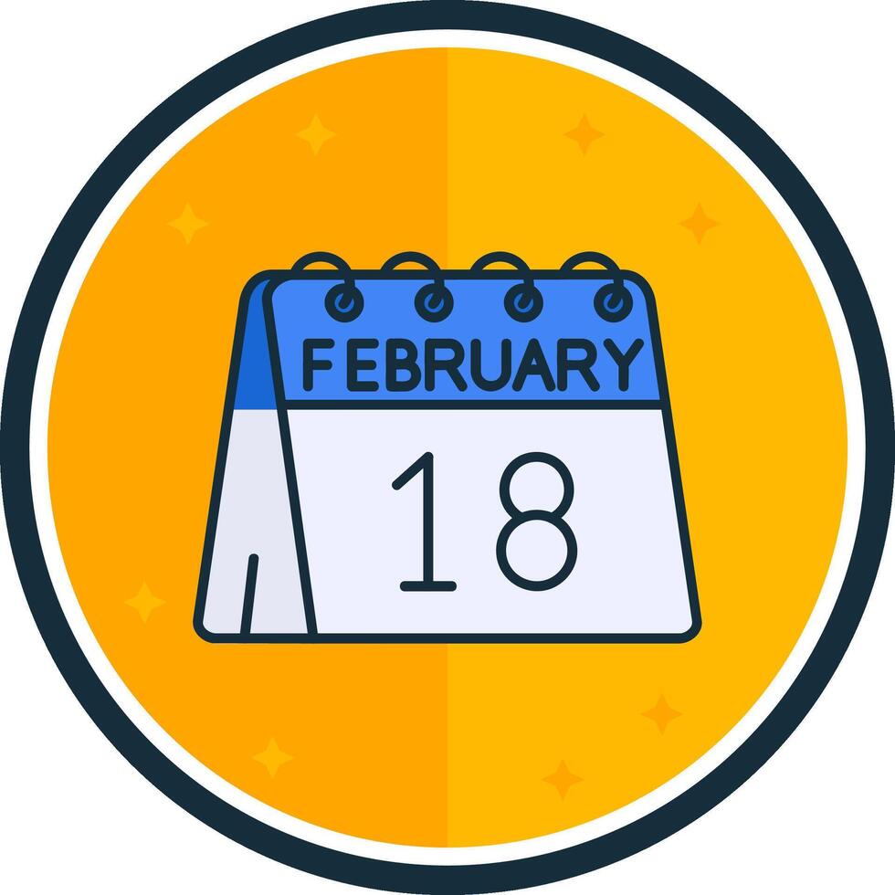 18 ° di febbraio pieno versetto icona vettore