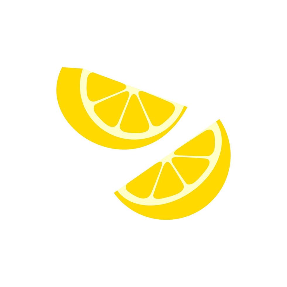 illustrazione vettoriale di pezzi tagliati al limone isolati su sfondo bianco