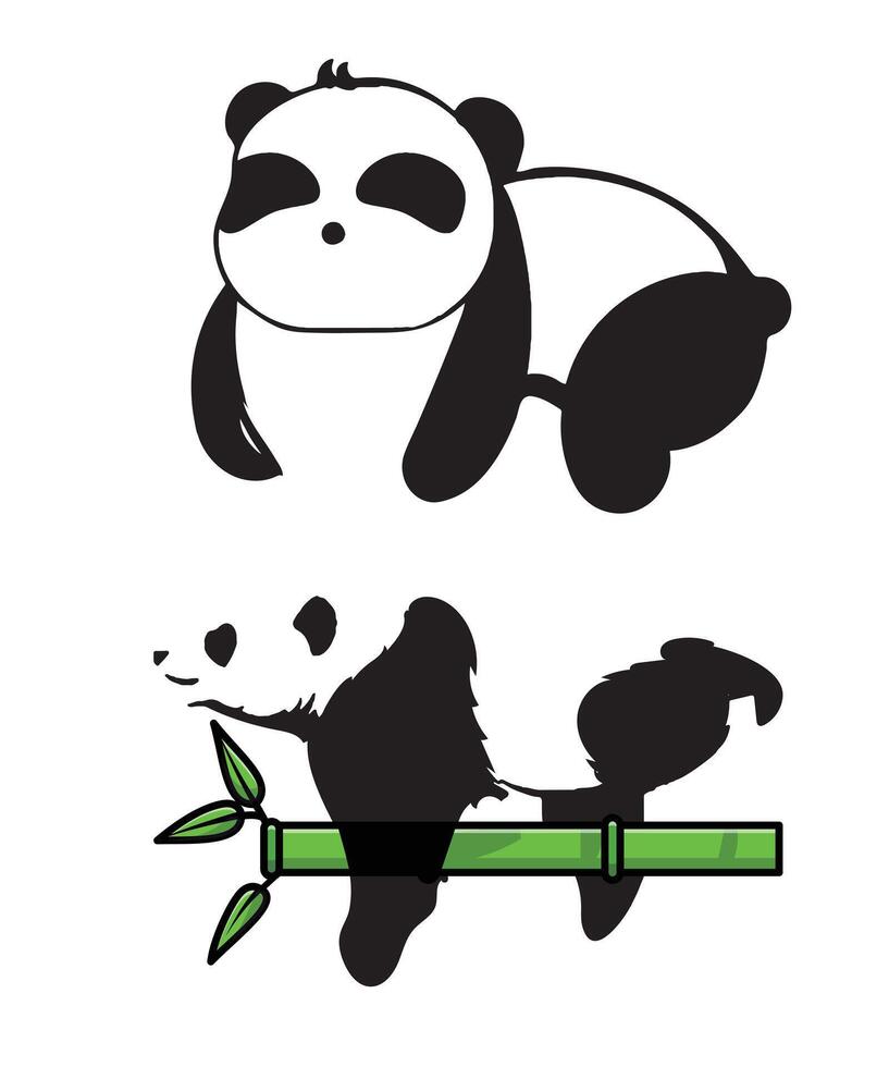panda silhouette vettore maglietta design