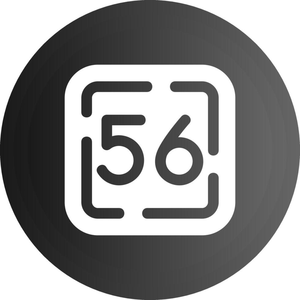 cinquanta sei solido nero icona vettore