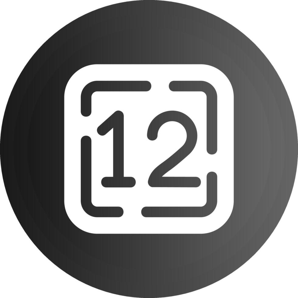 dodici solido nero icona vettore