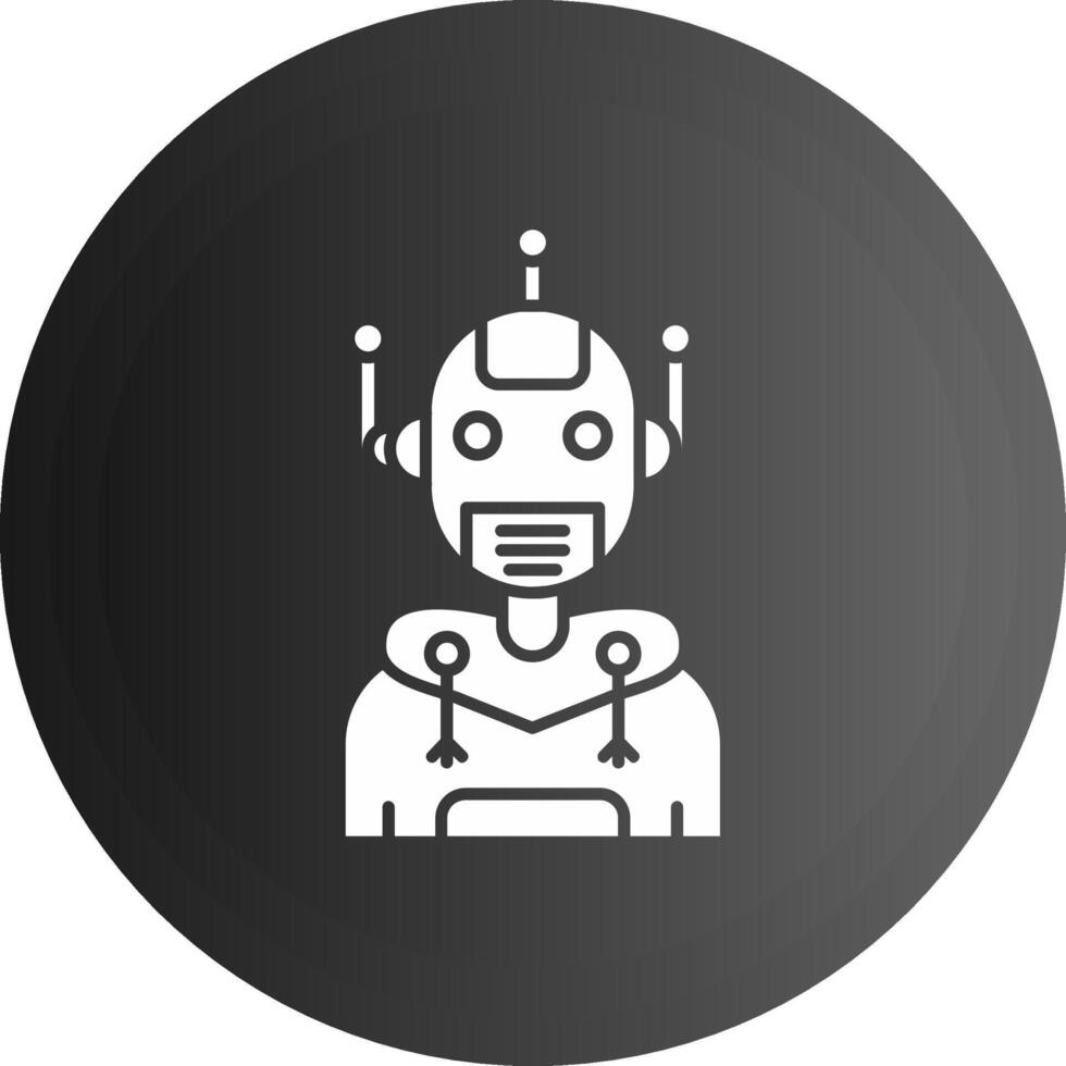 robot solido nero icona vettore