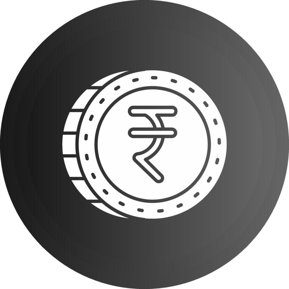 rupia solido nero icona vettore