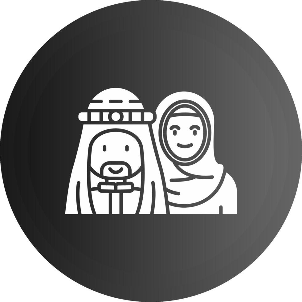 musulmano solido nero icona vettore