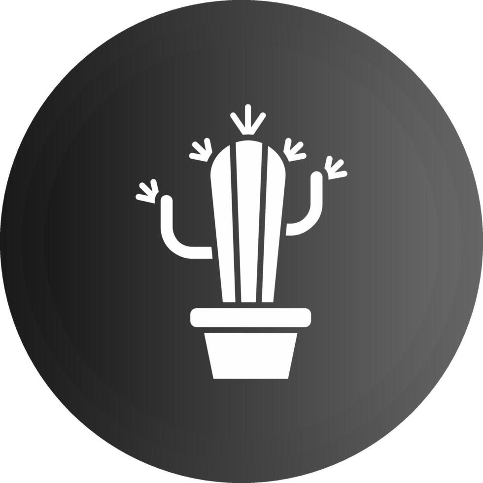 cactus solido nero icona vettore