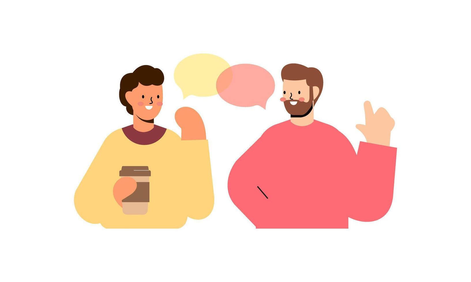 Due uomo parlando. incontro di amici o colleghi illustrazione vettore