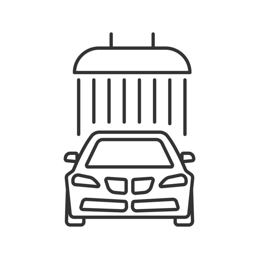 icona lineare di lavaggio auto. illustrazione di linea sottile. servizio di pulizia auto. simbolo di contorno. disegno vettoriale isolato contorno
